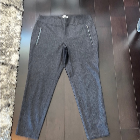 CALVIN KLEIN Zipper Detail Textured Stretch Pullover Ankle Pants Sizes Large. - Picture 1 of 8